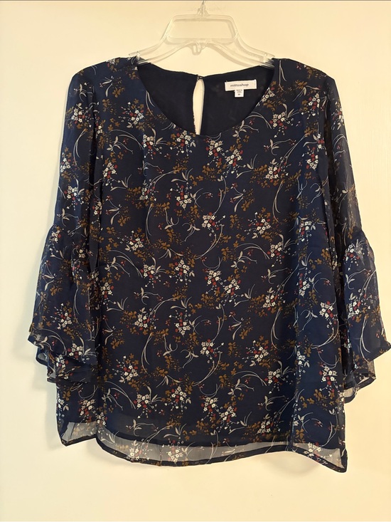 mittoshop Tops - Chiffon Navy Blouse